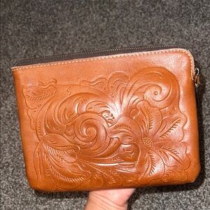 Patricia Nash Embossed Leather Wristlet